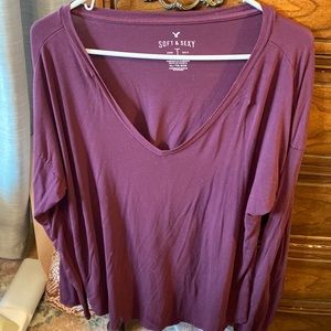 American eagle maroon long sleeve